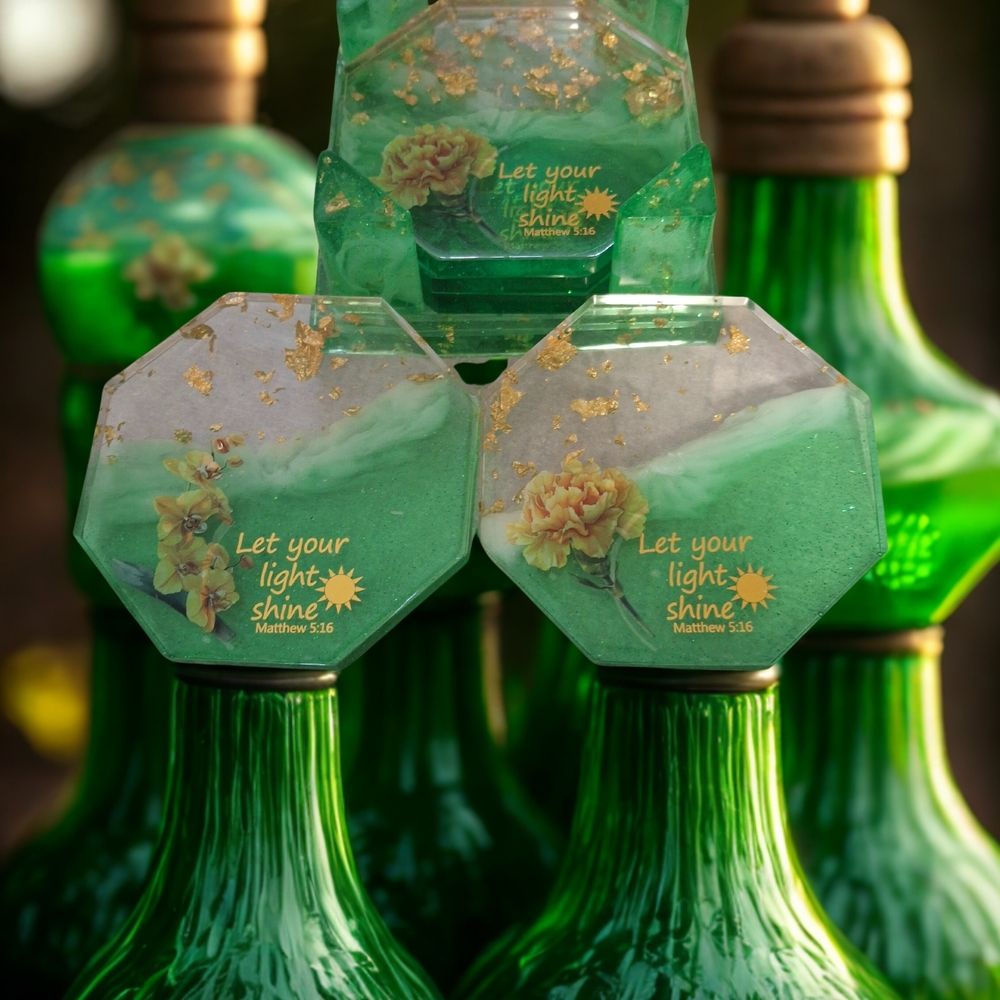 Green And Gold Custom Coasters